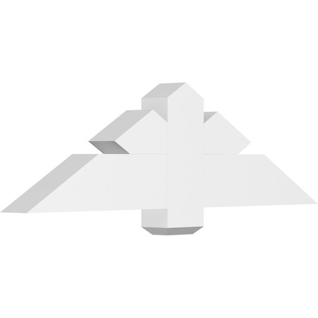 Ekena Millwork Kennewick Architectural Grade PVC Gable Bracket, 48"W x 14"H x 4"D x 6"F, 7/12 Pitch GBP048X14X0406KEN00